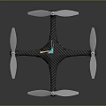 Space Exploration Quadcopter Drone Carbon Fiber Design With Propellers And Landing Gear