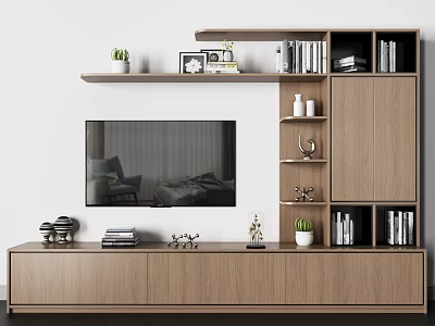 Nordic TV Background Cabinet TV Cabinet Combination 3d model