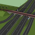 Modern Road Infrastructure Featuring Highway Overpass Street Lights And Lane Markings
