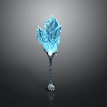 Ice Crystal Torch With Blue Flaming Light And Decorative Silver Base