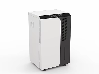 Home Use Dehumidifier With White And Black Design And Digital Control Panel 3d model