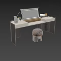 Modern Dressing Table Ottoman 3d model