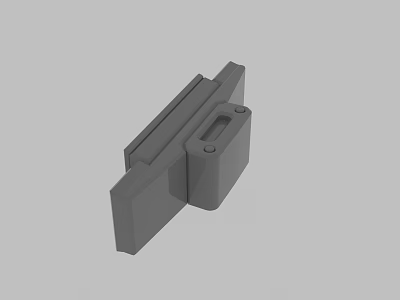 Gray Rectangular Mechanical Component 3D Model With Slot And Structural Design 3d model