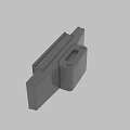 Gray Rectangular Mechanical Component 3D Model With Slot And Structural Design