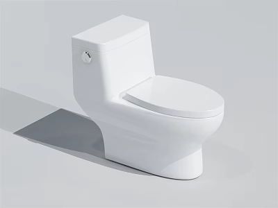 Modern White Ceramic Toilet with Sleek Design for Contemporary Bathroom 3d model