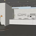 Modern Bubble Tea Shop Interior With Counter Sofa And Lighting Equipment
