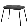 Black Sofa Stool with Padded Seat and Slim Metal Legs Modern Design