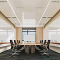 Modern Conference Room Interior Design With Long Table Black Office Chairs And Whiteboard