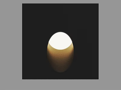 Modern Gold Oval Wall Lamp With Soft Ambient Lighting For Home Decor 3d model