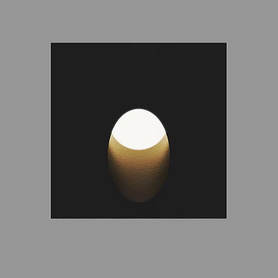 Modern Gold Oval Wall Lamp With Soft Ambient Lighting For Home Decor 3d model
