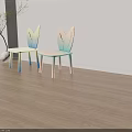 Two Children's Chairs With Leaf Shaped Backrest And Gradient Color Design For Kids Room