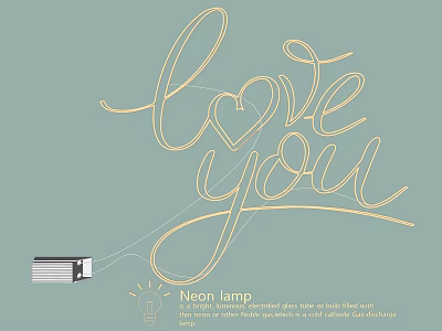 Decorative Neon Lamp Combination With Love You Design For Home And Cafe 3d model