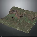 3D Terrain Model Showcasing Mountainous Landforms With River Paths And Vegetation
