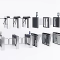 Public Facilities Turnstile Access Control Systems With Different Designs And Security Features 3d model