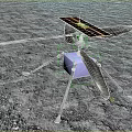 Mars Helicopter With Solar Panels And Four Blades On Martian Surface
