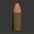 Detailed Close Up View Of Brass Bullet With Copper Tip On Dark Background