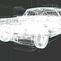 Red Vintage Classic Car With White Roof Chrome Accents And Retro Body Design