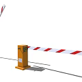 Automatic Parking Barrier System With Yellow Control Box And Red White Striped Gate