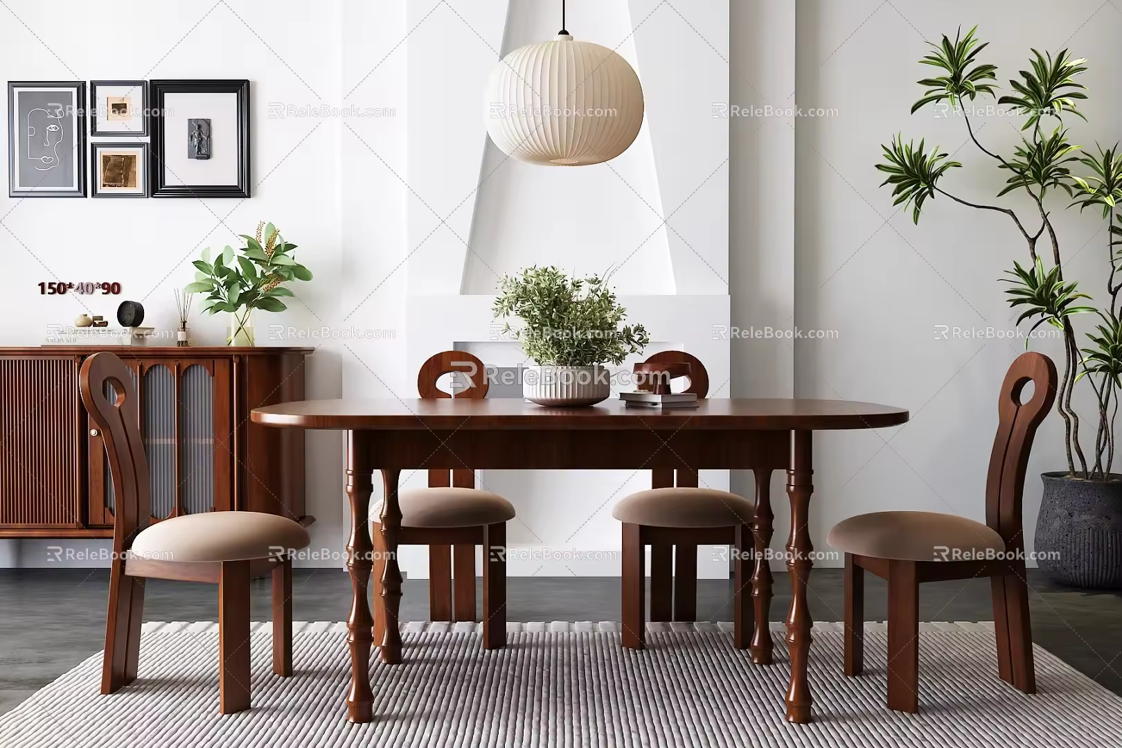 Dining Table and Chair American Dining Table and Chair Modern Middle Ancient Dining Table and Chair French Middle Ancient Dining Table and Chair Combination 3d model