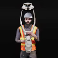 Portable Remote Laser Scanner Building Scanning Instrument GPS 3d model