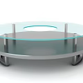 Modern Round Glass Coffee Table With Metal Frame And Two Tier Design