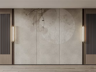 New Chinese Style Other Wall New Chinese Style Background Wall Decoration Background Wall Bedroom Background Wall Tea Room Background Wall 3d model