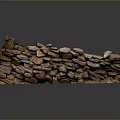 Natural Stone Wall Construction With Mixed Size Multicolored Rocks And Textured Surface 3d model