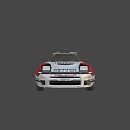 White Rally Car with REPSOL Marlboro Logos Number 4 Red Blue Stripes