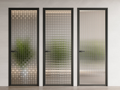 Modern swing door glass single door combination 3d model