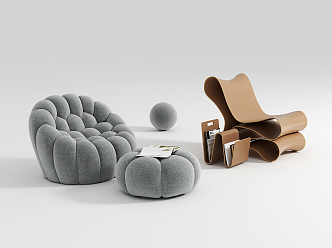 Modern Lazy Sofa Leisure Chair Combination 3d model