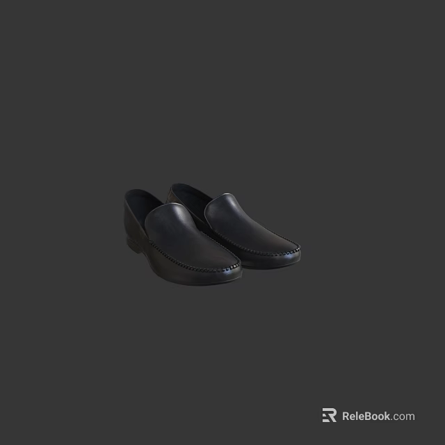 Classic Black Leather Loafers Comfortable Casual Stylish Shoes For Men Everyday Wear 3d model 
