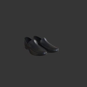 Men's Leather Shoes Black Leather Shoes Realistic Leather Shoes British Leather Shoes 3d model