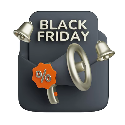 Modern Horn Bell English Letter Cartoon Horn 3d model