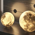 Pair of Modern Moon Shaped Floor Lamps With Realistic Texture And Warm Glow