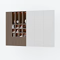 Contemporary Wooden Bookcase with Multiple Shelves Holding Decorative Items Books and Tea Sets