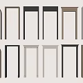 Various Modern Door Frames With Arched Rectangular Designs And Different Colors 3d model