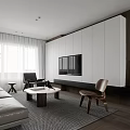 Elegant Modern Living Dining Room Interior With Leather Sofa Marble Coffee Table And Wooden Flooring