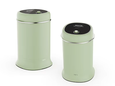 Two Light Green Compact Washing Machines With Modern Design And Top Control Panel 3d model