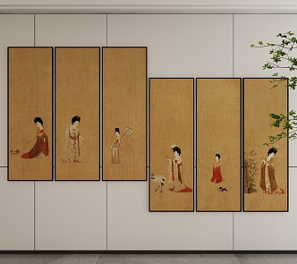 New Chinese Style Decorative Hanging Painting 3d model