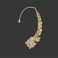 Elegant Gold Leaf Flower Shaped Earring With Sparkling Diamonds And Delicate Design