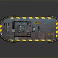 Tugboat with Red and Black Hull Deck Equipment and Yellow Lights as Water Transport Craft