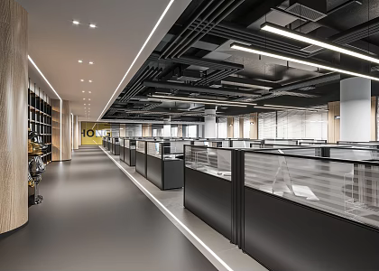 Modern public office area 3d model