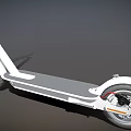 Modern Electric Scooter With White Frame Gray Handlebar And Red Brake Line
