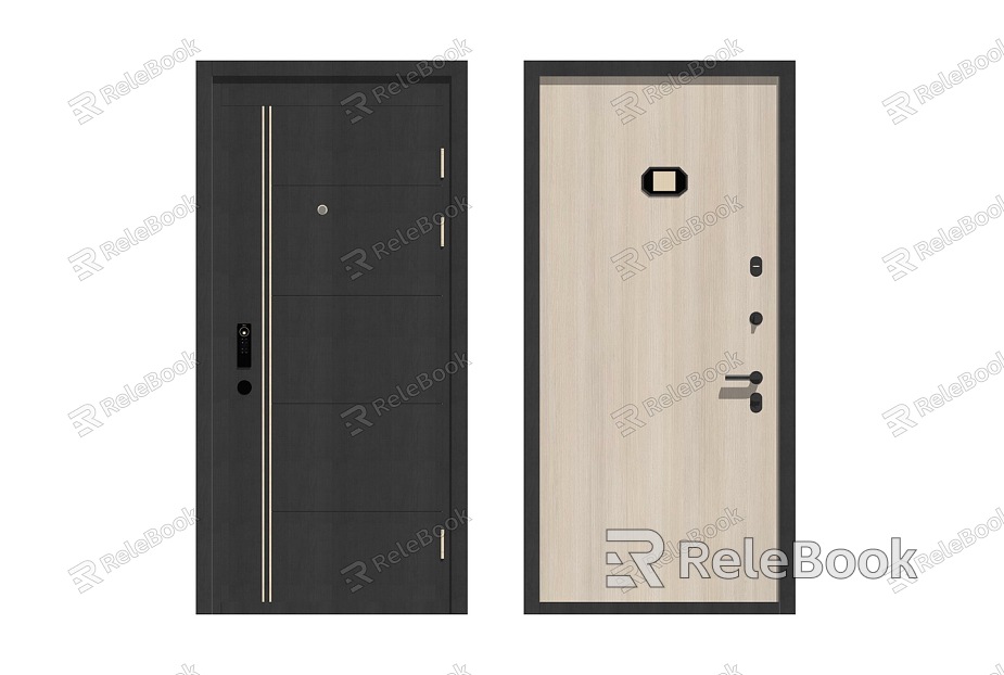 Modern swing door single door model