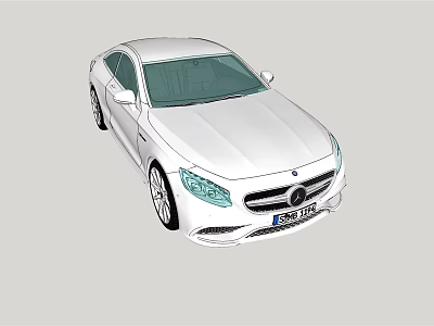 White Luxury Sedan With Streamlined Design Front Grille And LED Headlights 3d model