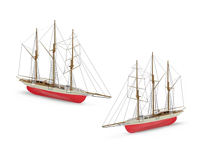 Modern Ornaments Wooden Sailboat 3d model Modern Ornaments Wooden Sailboat 3d model