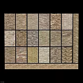 Decorative Wall Showcase with Various Stone Textures and Different Colors 3d model