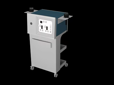 Professional Wheeled Medical Equipment With Control Panel Storage Cabinet and Top Platform 3d model