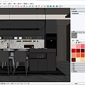 Modern Bar Area Interior Design With Dark Cabinets Counter And Dining Chairs