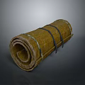 Rolled Woven Plant Straw Mat With Natural Fiber Material And Ties